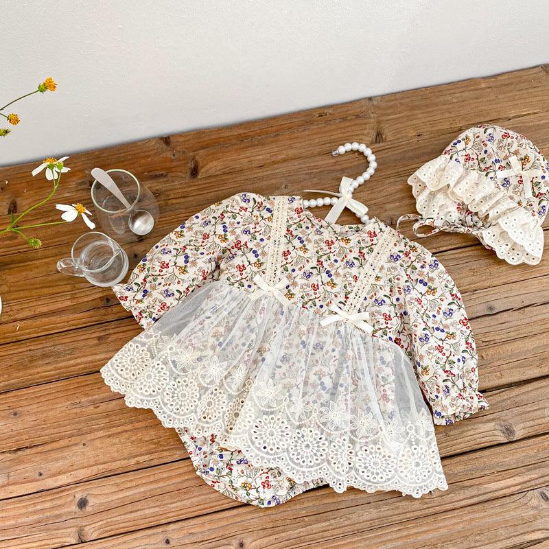 Children's Lace Floral Romper Skirt