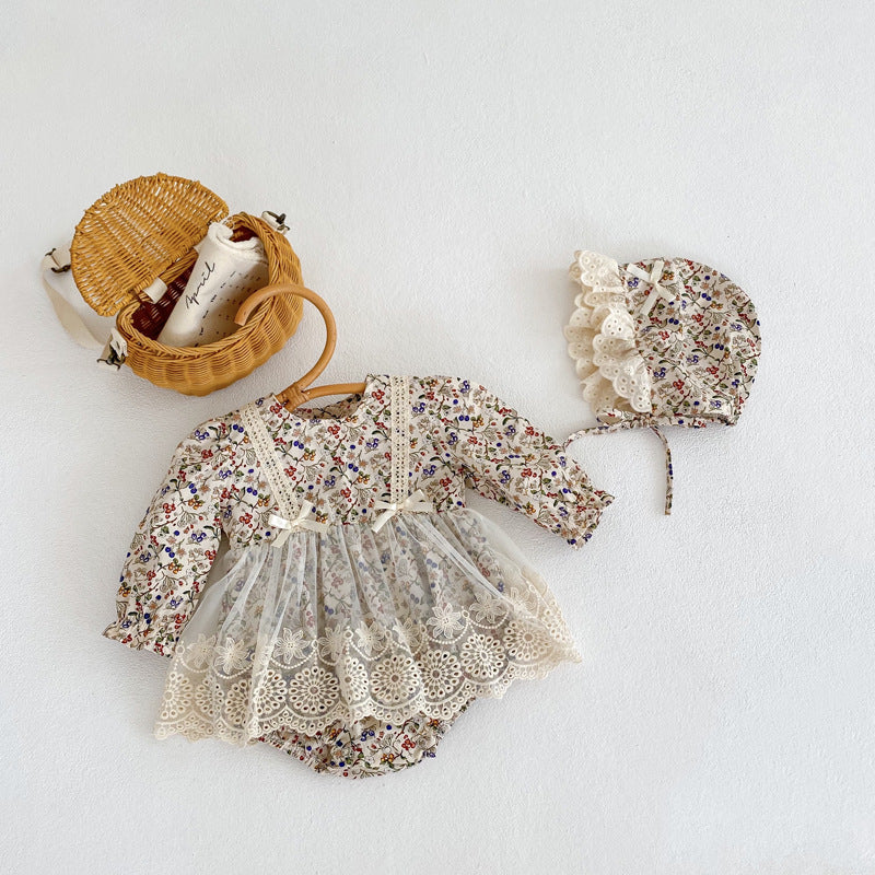 Children's Lace Floral Romper Skirt