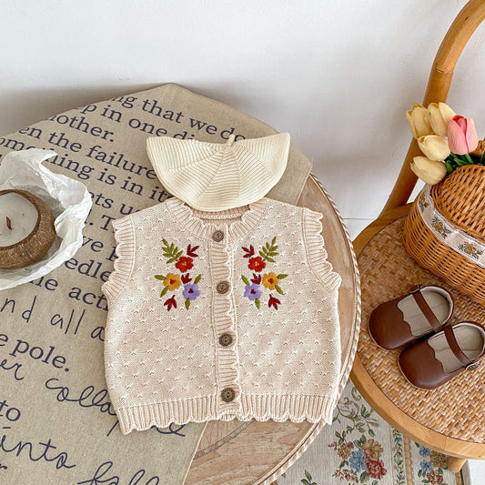 Baby girls embroidered vest