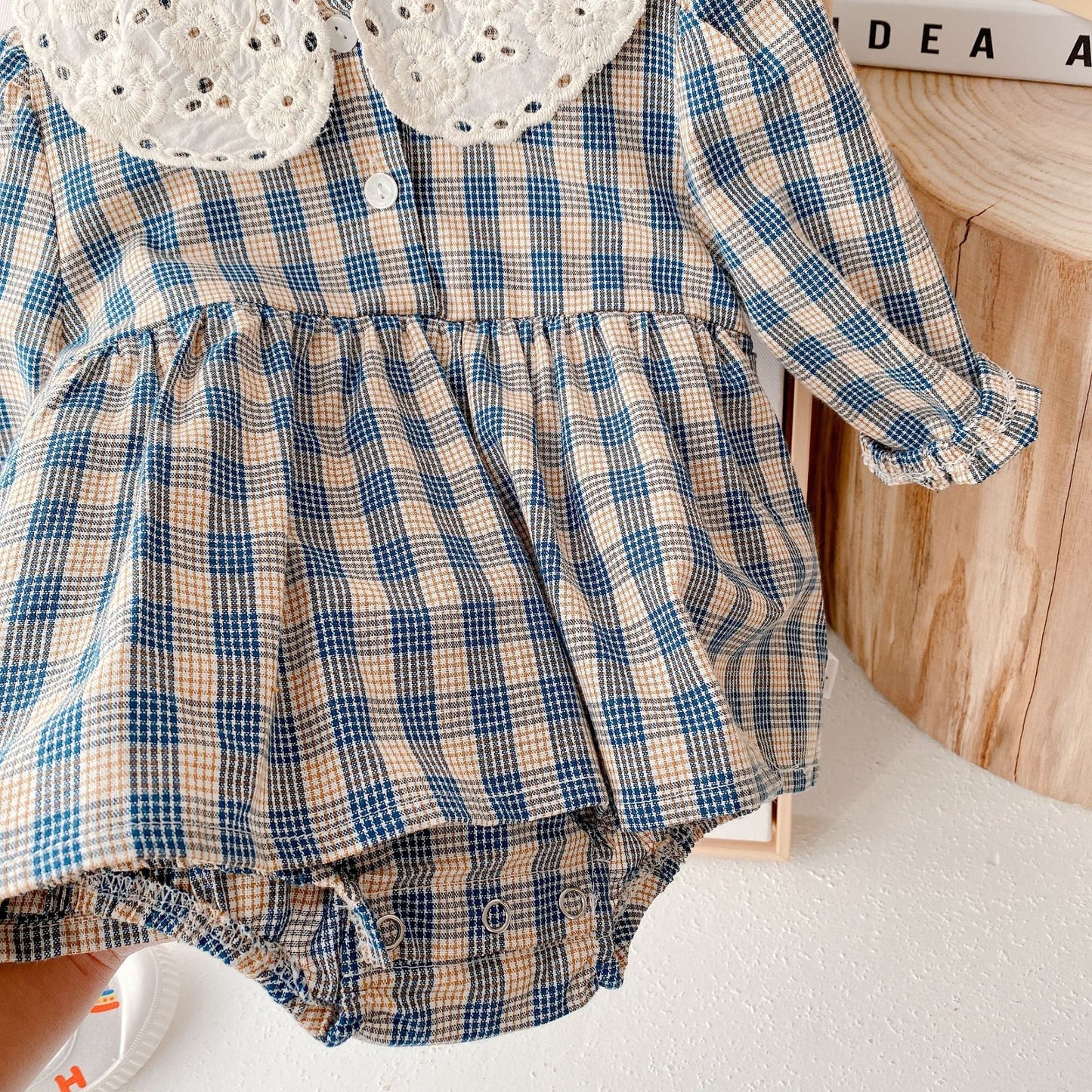 Baby Girl tartan romper dress