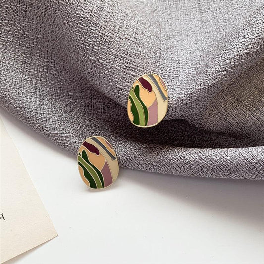 Simple temperament Morandi color earrings - WinnieRose