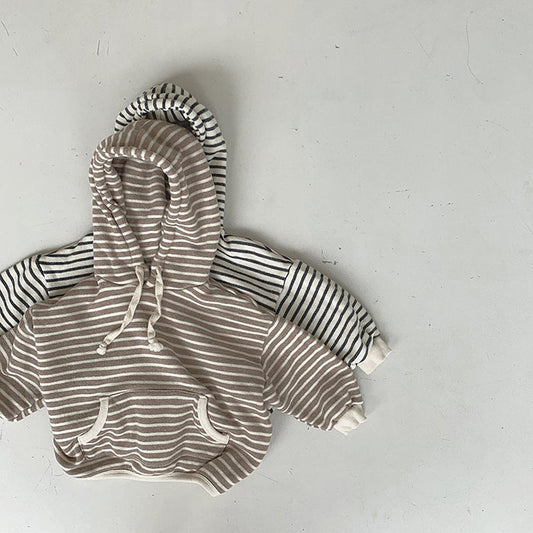 Children's striped hoodie