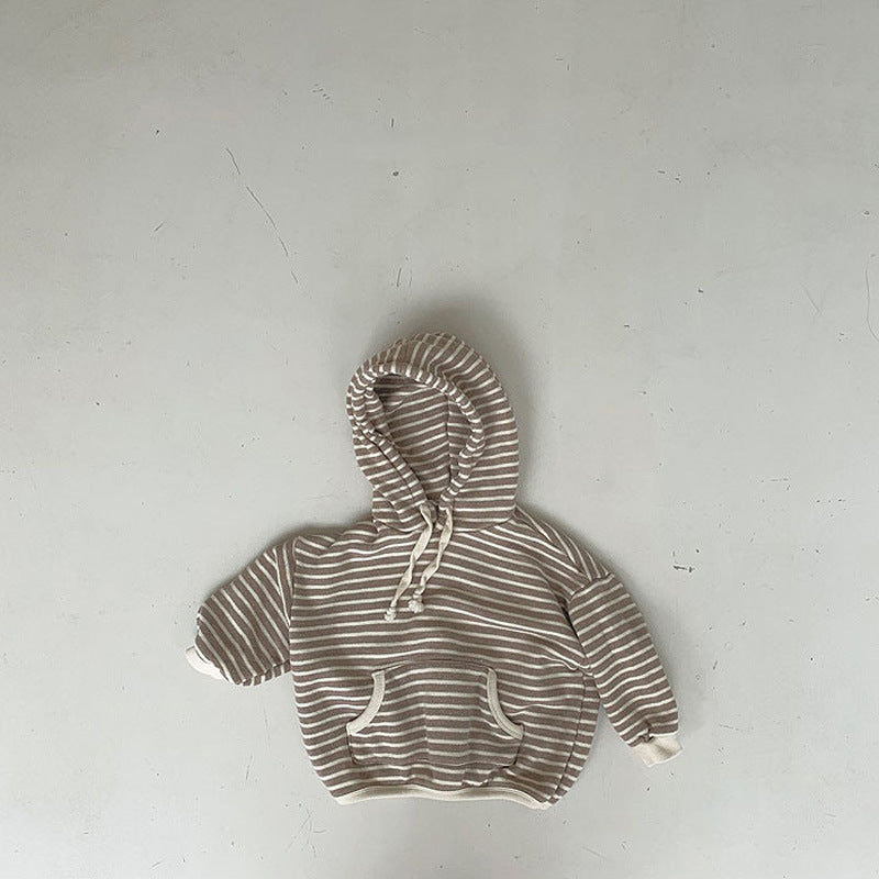 Children's striped hoodie