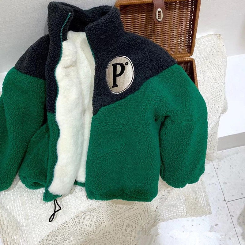 Letter P fleeced jacket - WinnieRose