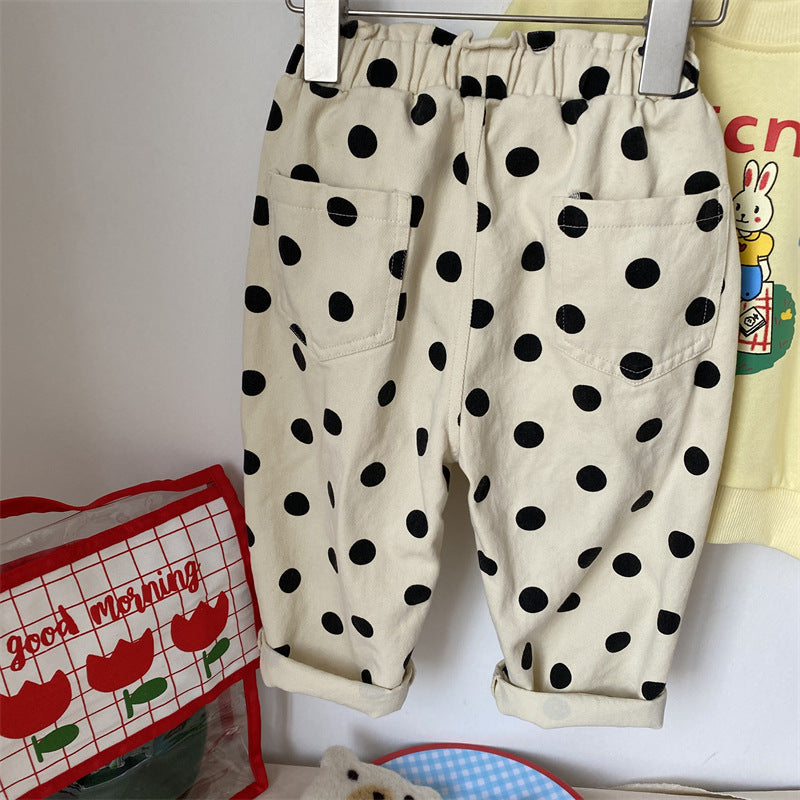 Children's polka dot trousers
