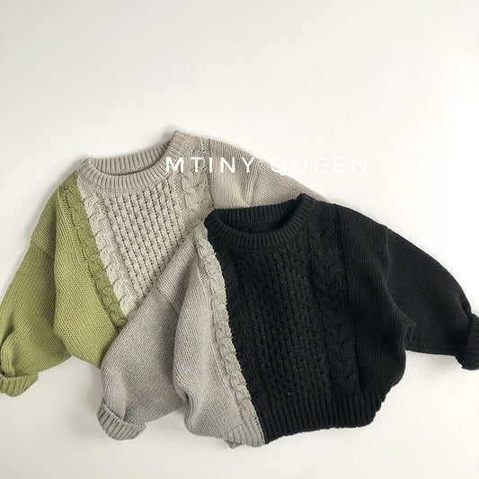 Children's contrast sweater