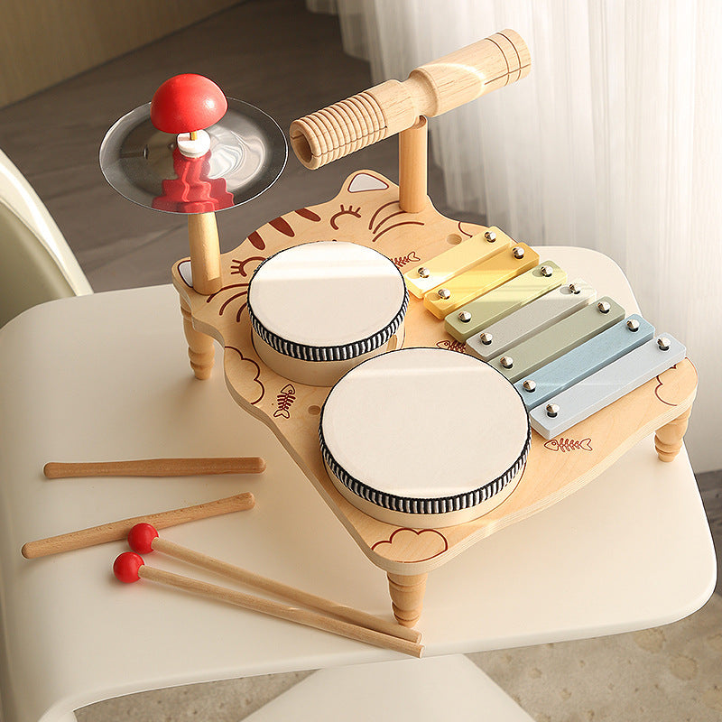 Children's Montessori Wooden Multifunctional Drum Stand
