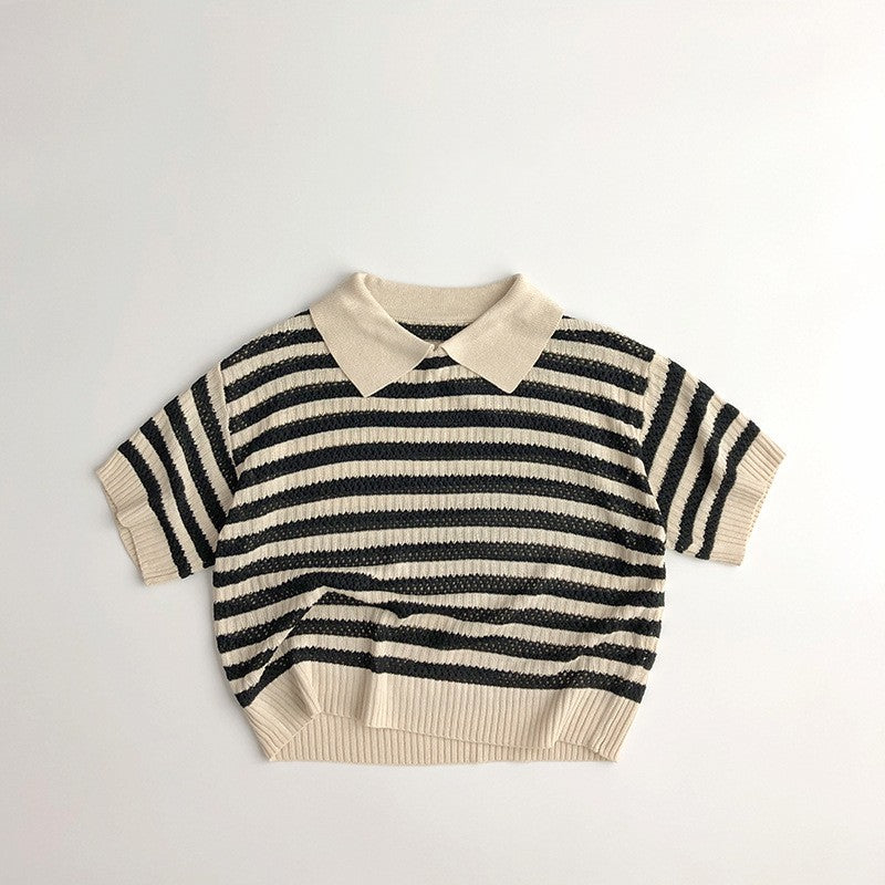 Boys striped collared shirt