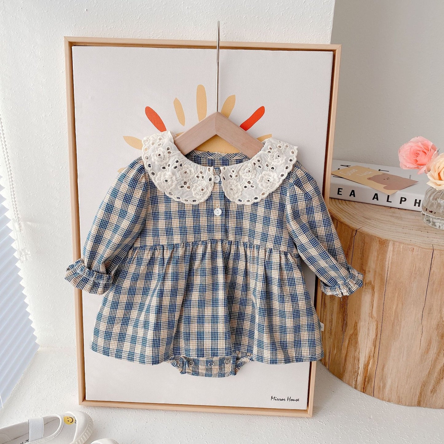 Baby Girl tartan romper dress