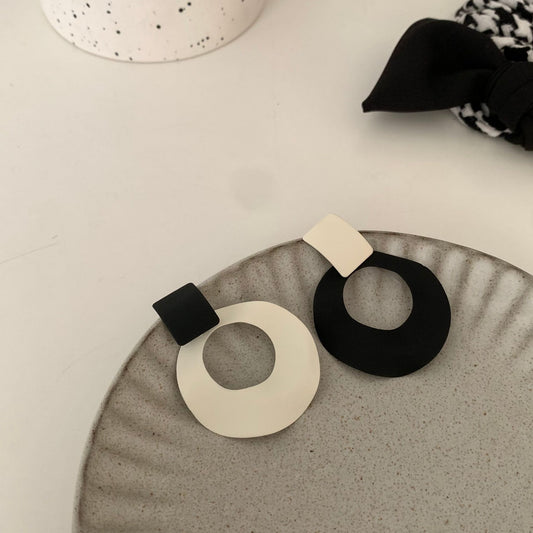 Black And White  Earrings