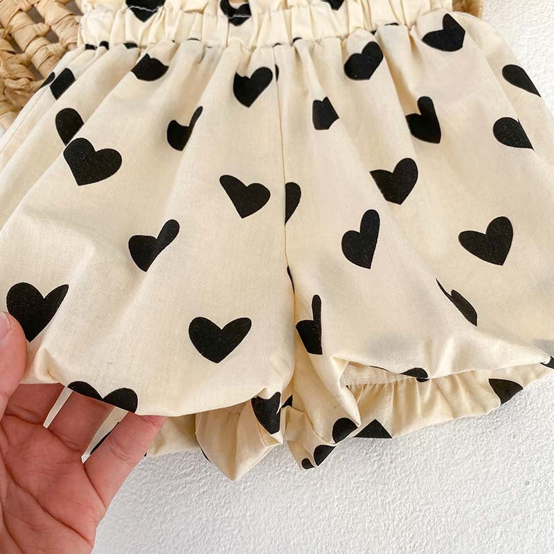 Girls love heart two piece set