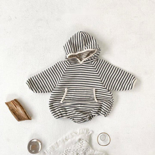 Baby Striped Hooded Romper - WinnieRose