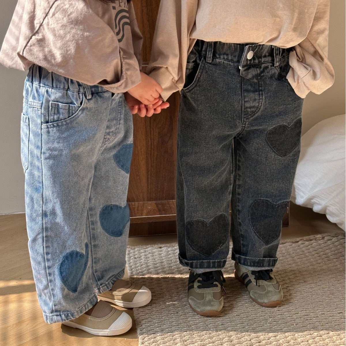 Children love heart jeans