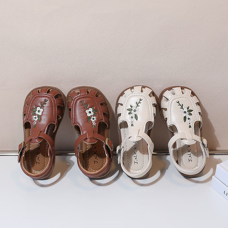 Girls Embroidered Sandals