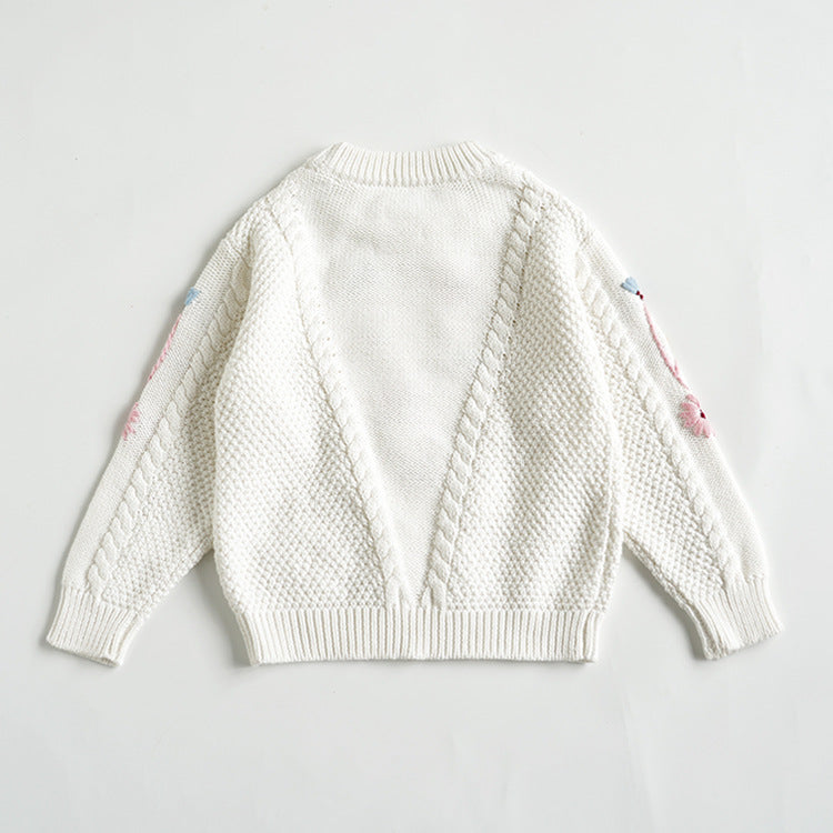 Knitted Embroidered Flower jumper