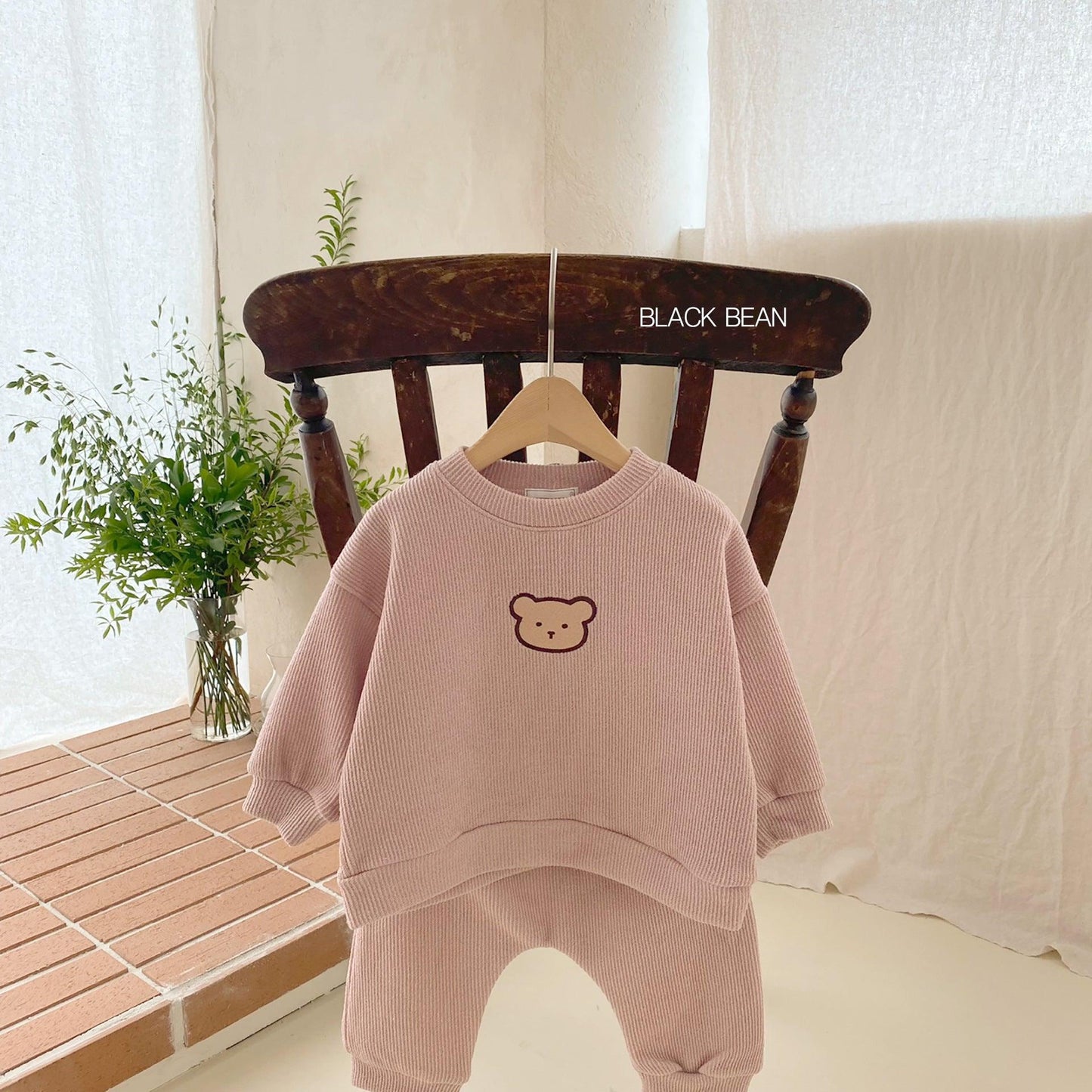 Children's Embroidered Bear Sweater set - WinnieRose