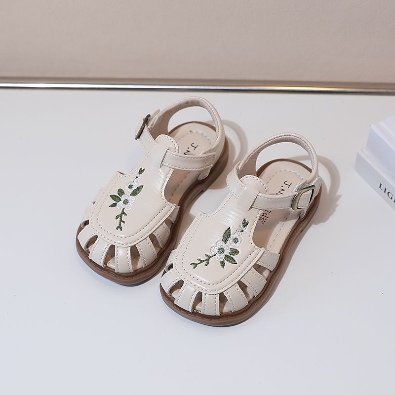 Girls Embroidered Sandals