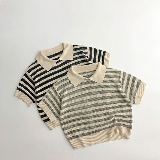 Boys striped collared shirt