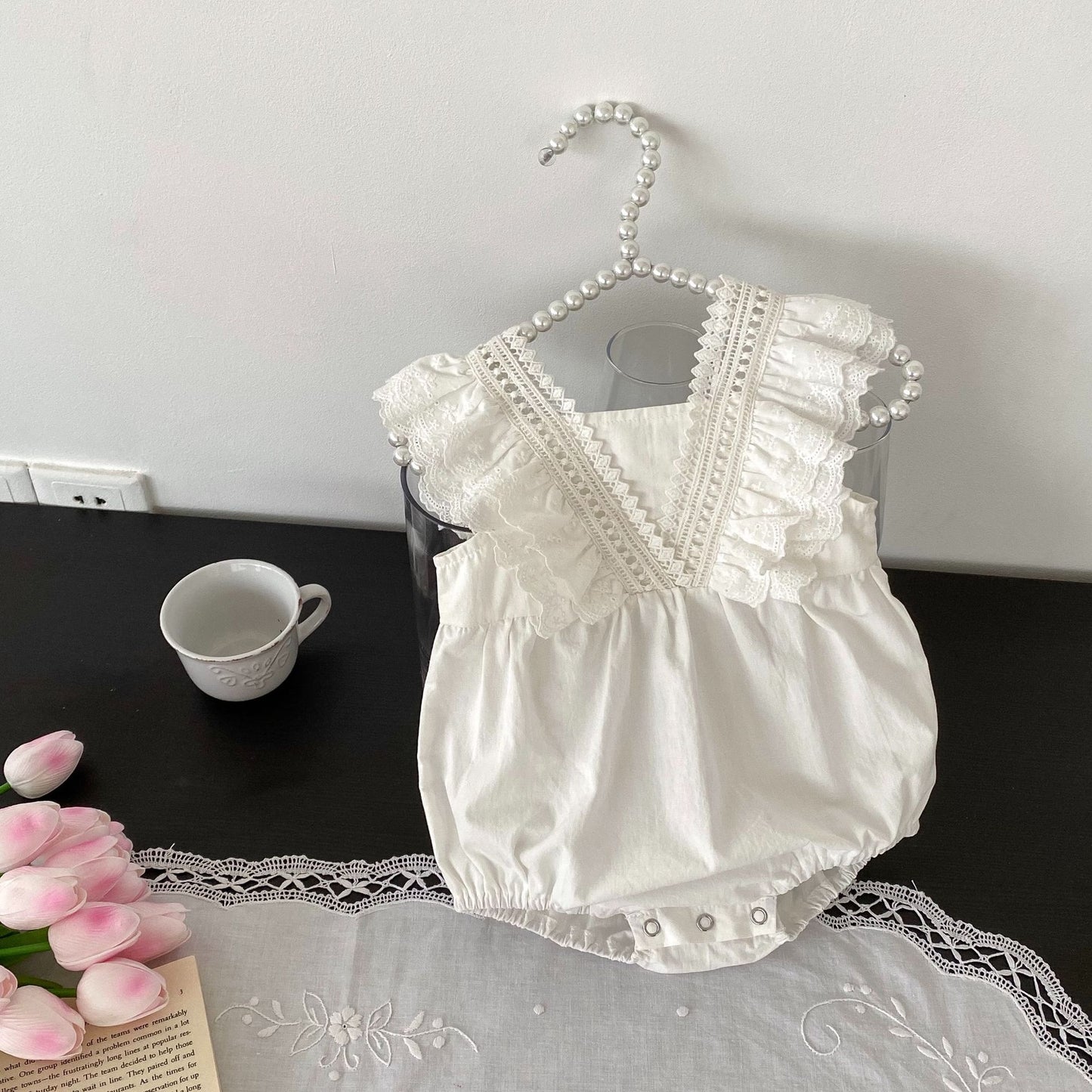 Baby Girl Lace Ruffled Romper