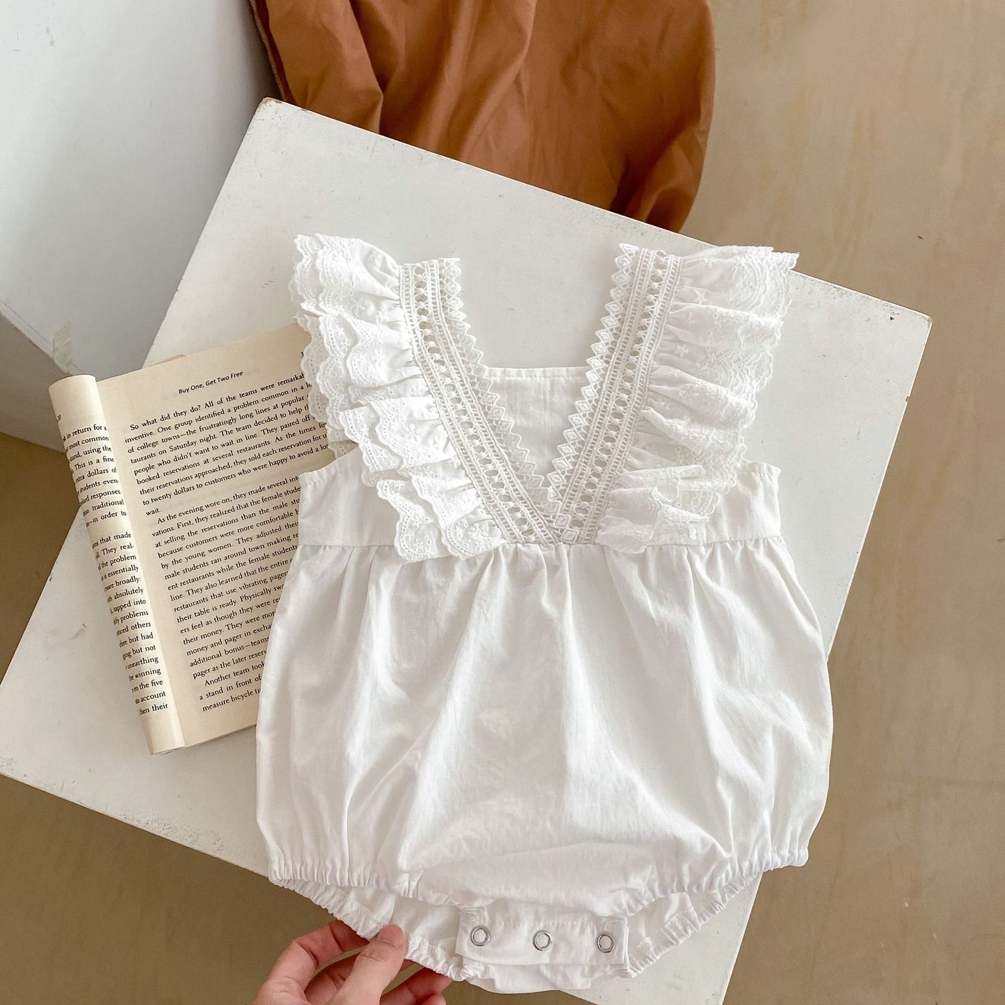 Baby Girl Lace Ruffled Romper