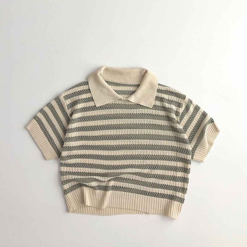 Boys striped collared shirt