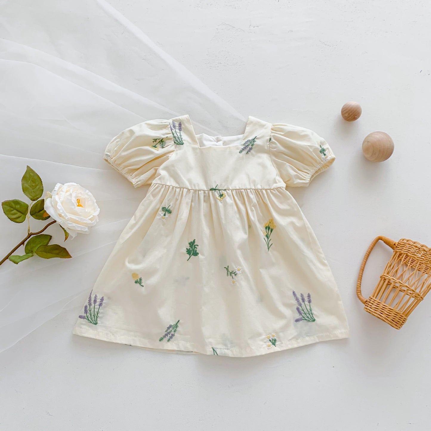 Matching embroidery dress