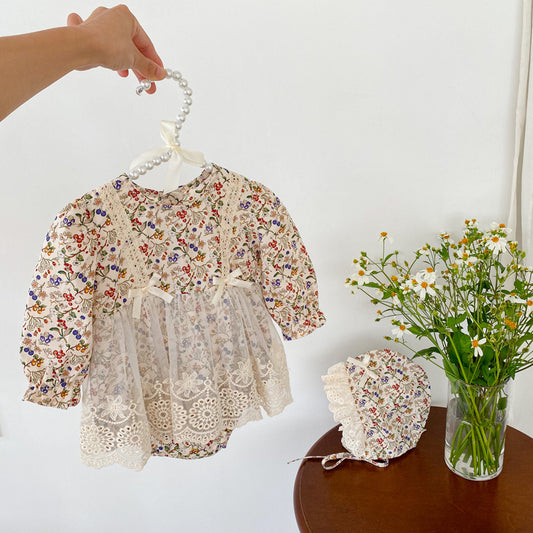 Children's Lace Floral Romper Skirt