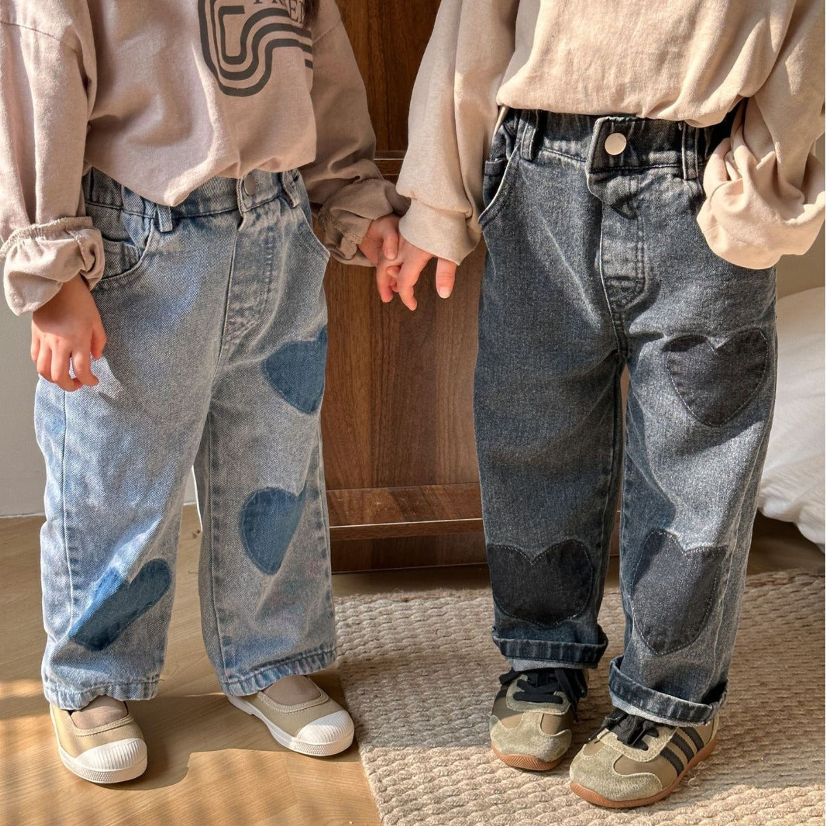 Children love heart jeans