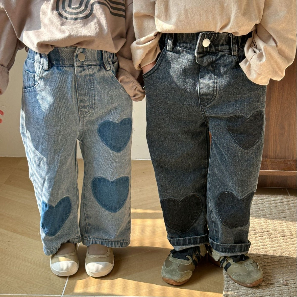 Children love heart jeans
