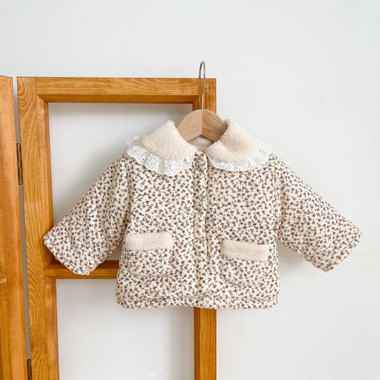 Girls floral padded jacket