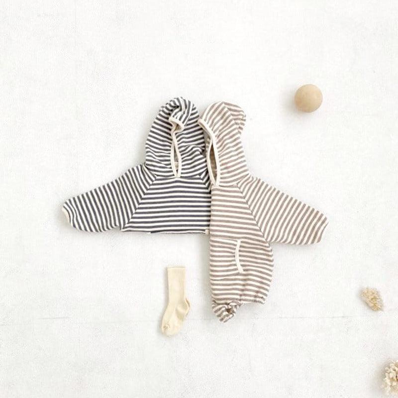 Baby Striped Hooded Romper - WinnieRose