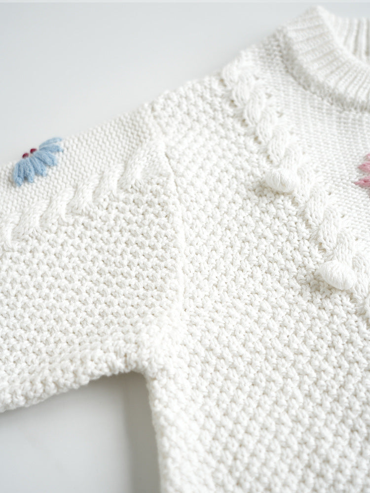 Knitted Embroidered Flower jumper