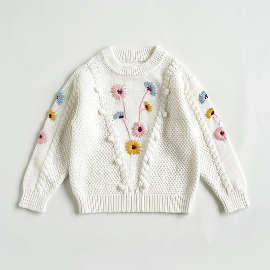 Knitted Embroidered Flower jumper