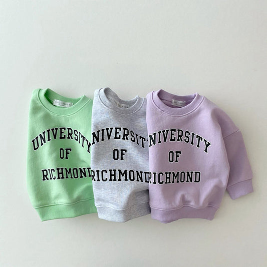 Infant & Toddler Casual Bright Alphabet Round Neck Sweatshirt