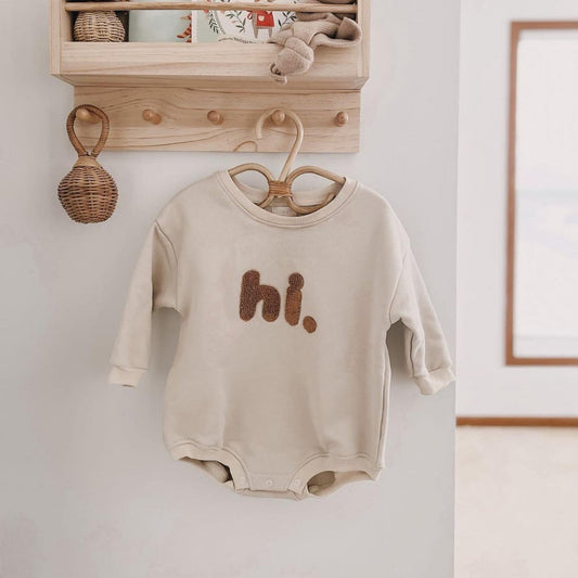 Beige baby romper