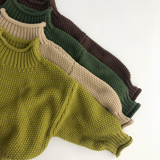 Kids Knitted Turtleneck Pullover - WinnieRose